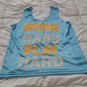 Work Hard Play Hard reversible tank top/sportswear, S